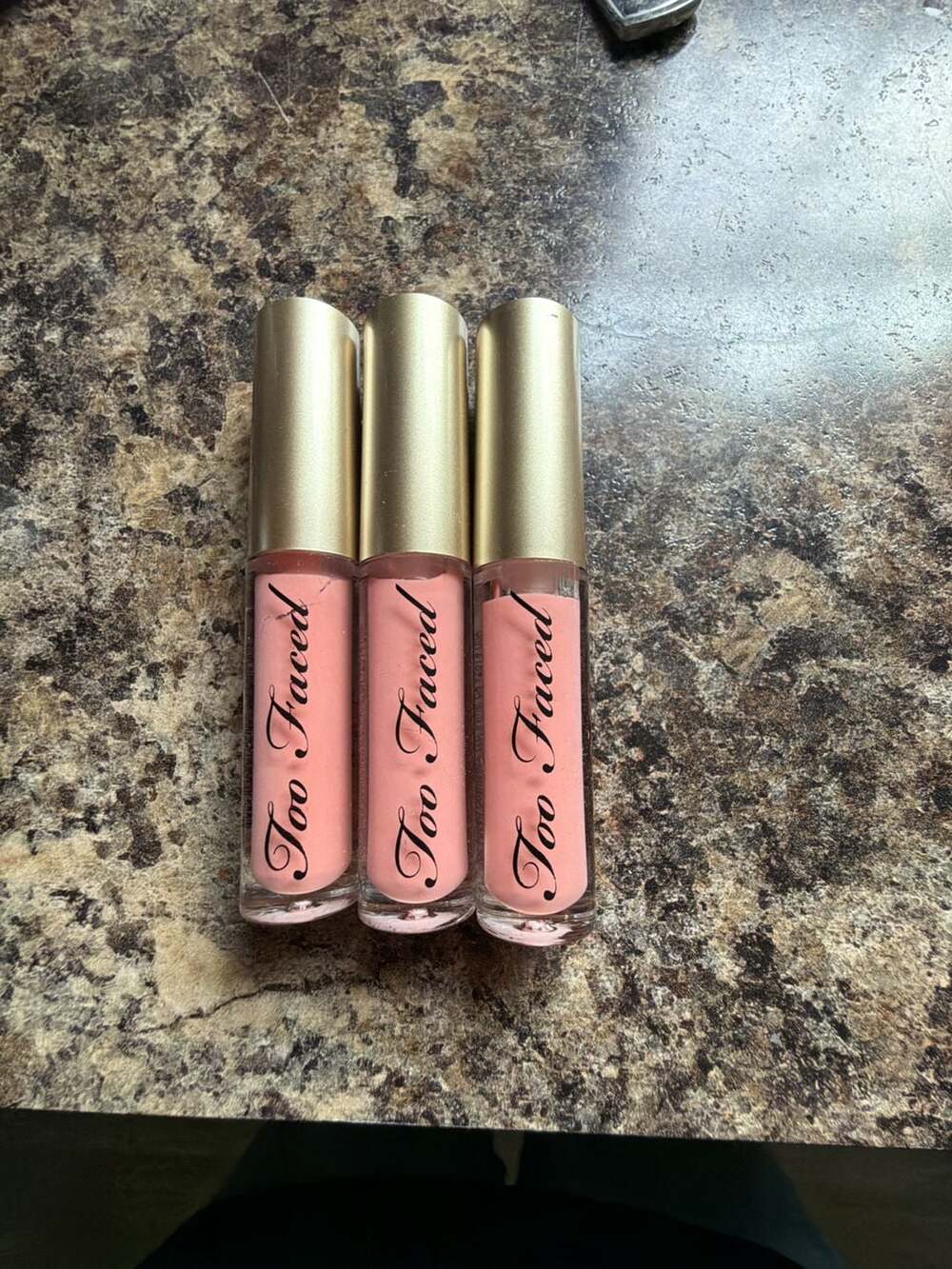 Too Faced Lip Injection Glossy Plumping Lip Gloss Naked Dolly Lot of 3